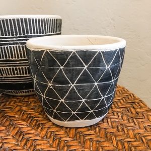 🖤🆕Cement Geometric Patterned Pot/Planter/Bowl
